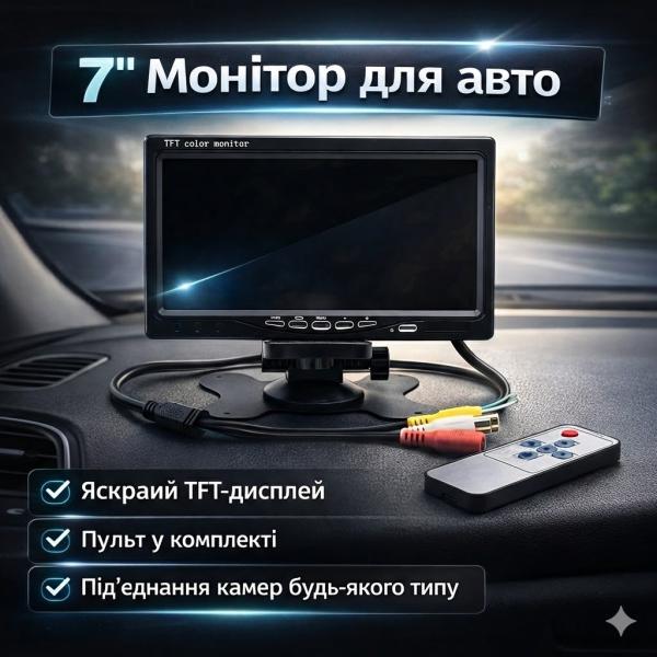 Фото Автотовары, электроинструмент, ручной инструмент Автомобильный ЖК-монитор 7