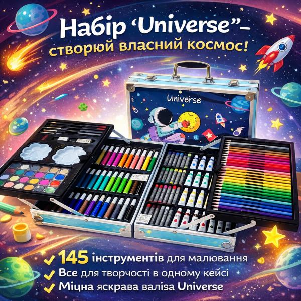 Фото Детский мир, детские товары Большой детский художественный набор для творчества и рисования в чемоданчике Синий Набор на 145 предметов