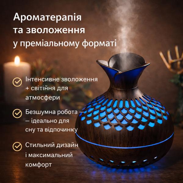 Фото Фонари, прожекторы, светильники Cool Mist Humidifier 300 мл — портативный ультразвуковой увлажнитель воздуха с 7-цветной LED-подсветкой