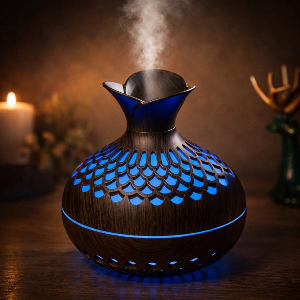 Фото Фонари, прожекторы, светильники Cool Mist Humidifier 300 мл — портативный ультразвуковой увлажнитель воздуха с 7-цветной LED-подсветкой