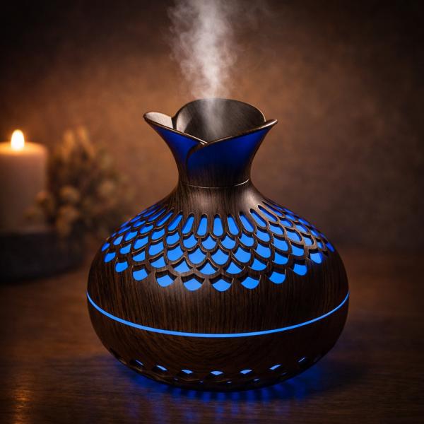 Фото Фонари, прожекторы, светильники Cool Mist Humidifier 300 мл — портативный ультразвуковой увлажнитель воздуха с 7-цветной LED-подсветкой