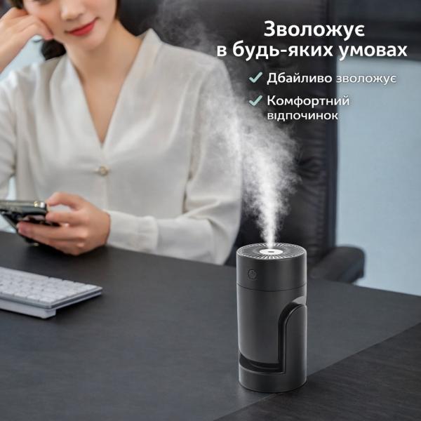 Фото Фонари, прожекторы, светильники Увлажнитель воздуха-ночник Shaking Head Humidifier L09 — 220 мл, ультразвуковой, регулируемый наклон, LED-подсветка, USB-питание