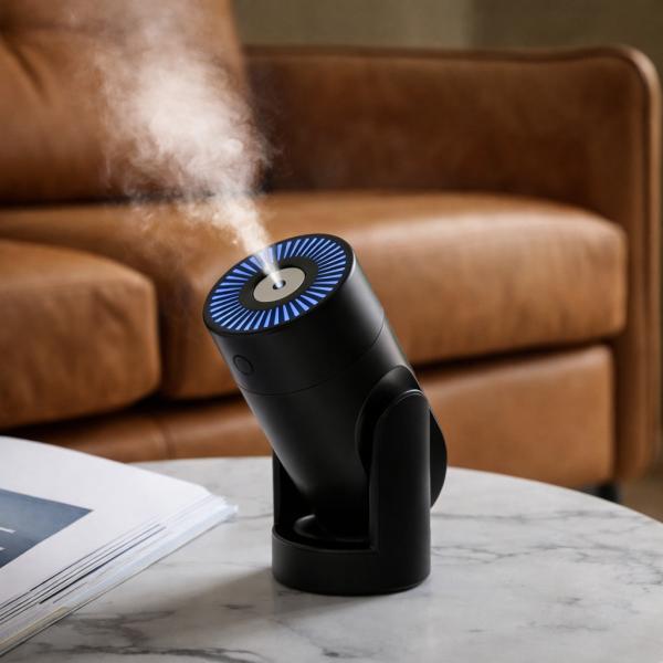 Фото Фонари, прожекторы, светильники Увлажнитель воздуха-ночник Shaking Head Humidifier L09 — 220 мл, ультразвуковой, регулируемый наклон, LED-подсветка, USB-питание