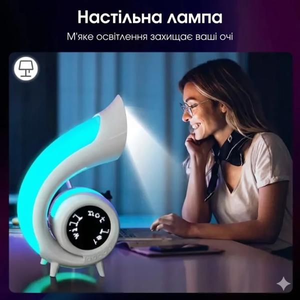 Фото Колонки и акустические системы Многофункциональная Bluetooth-колонка с LED-дисплеем, будильником, часами и RGB-подсветкой Abyss G69 Pro Lyrics