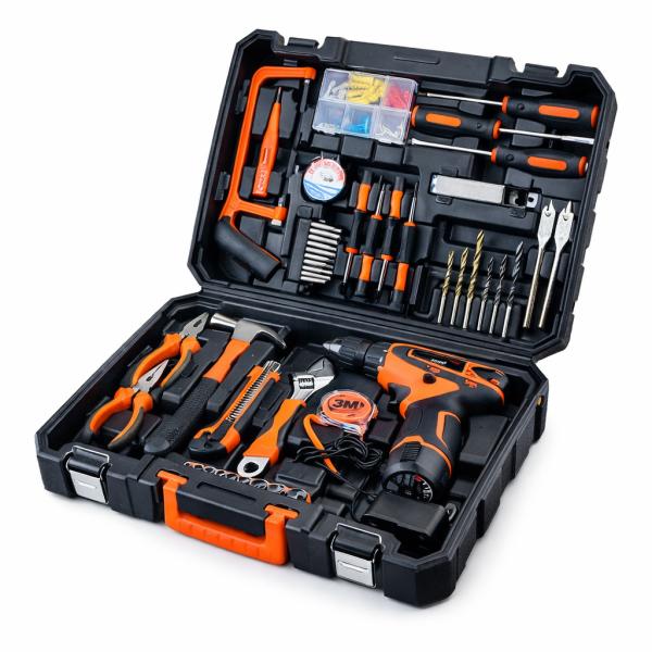 Фото Автотовары, электроинструмент, ручной инструмент Мощный аккумуляторный шуруповёрт 24V большой набор инструментов в кейсе 102 предмета