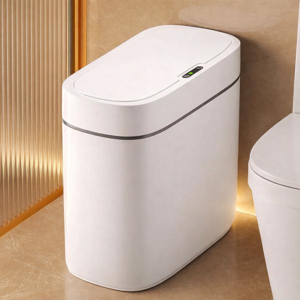 Фото Товары для дома и сада Сенсорное ведро для мусора Joybos Smart Automatic 12 л с датчиком движения и системой адсорбции запахов (белое)