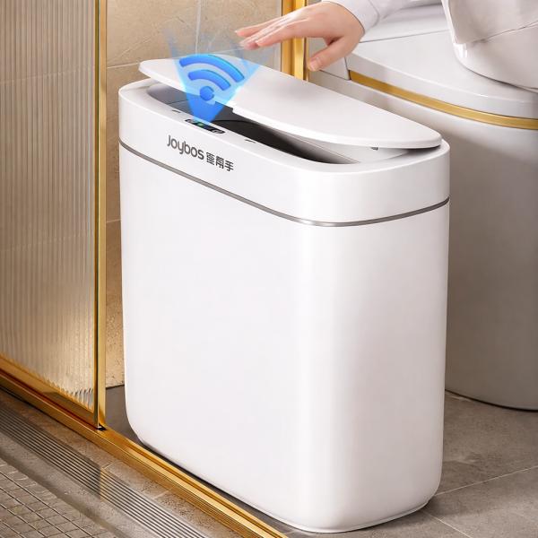 Фото Товары для дома и сада Сенсорное ведро для мусора Joybos Smart Automatic 12 л с датчиком движения и системой адсорбции запахов (белое)