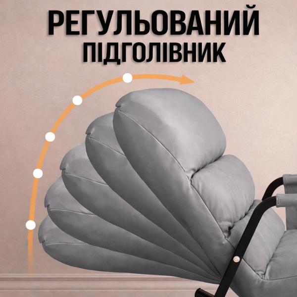 Фото Товары для дома и сада Регулируемое кресло-качалка Y-03, с подставкой для ног и подголовниками, для отдыха дома, серое