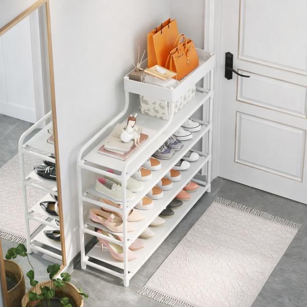 Фото Товары для дома и сада Металлическая обувница-этажерка для обуви Shoe Rack — полка для прихожей, компактная и прочная