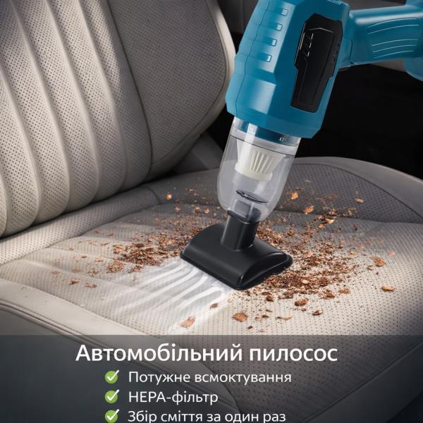 Фото Автотовары, электроинструмент, ручной инструмент Автомобильный портативный беспроводной пылесос ПРОФИ‑2 AND‑292 — аккумуляторный компактный автомобильный пылесос для сухой уборки