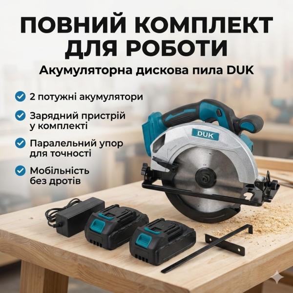 Фото Автотовары, электроинструмент, ручной инструмент Аккумуляторная бесщеточная дисковая пила 185 мм (21V) | Мощная ручная циркулярка по дереву