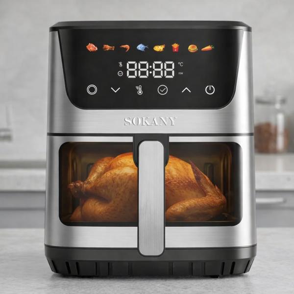 Фото Все для кухни Аэрофритюрница 8,5л, 2000Вт, 8 программ, сенсорное управление, Sokany SK-10107 / Аэрогриль / Фритюрница без масла