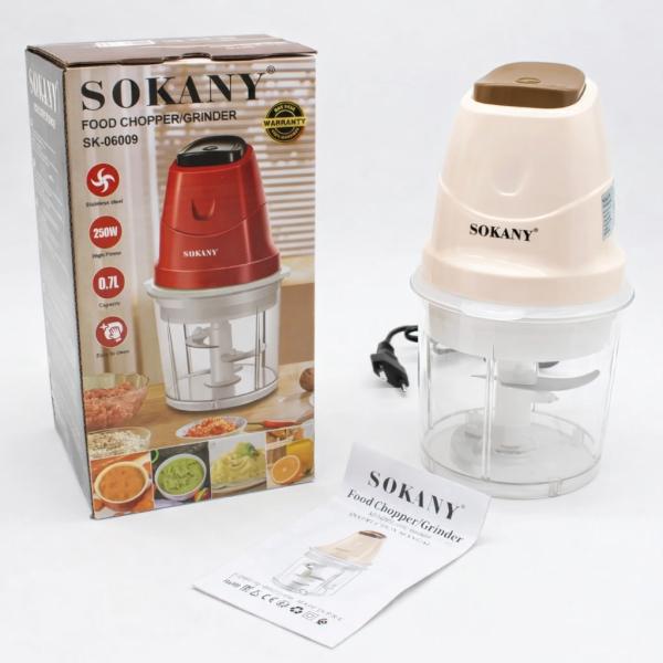Фото Все для кухни Кухонный измельчитель 250 Вт, Sokany SK-06009 электрический измельчитель для овощей, мяса и зелени, компактный блендер-чоппер