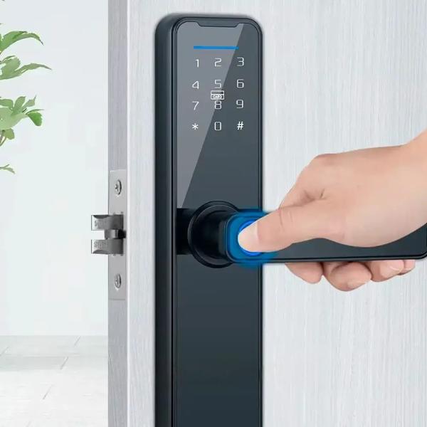 Фото Товары для дома и сада Умный дверной замок с биометрией на батарейках и USB, Bluetooth, TUYA / Электронный замок с паролем