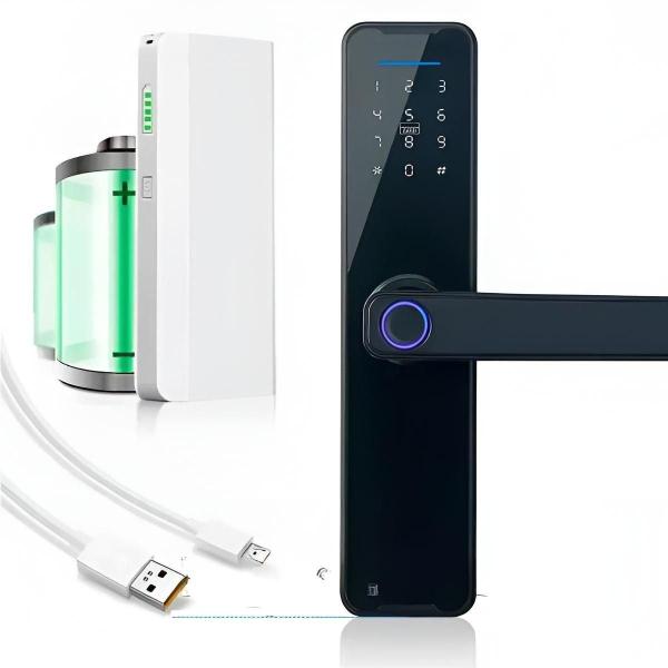 Фото Товары для дома и сада Умный дверной замок с биометрией на батарейках и USB, Bluetooth, TUYA / Электронный замок с паролем