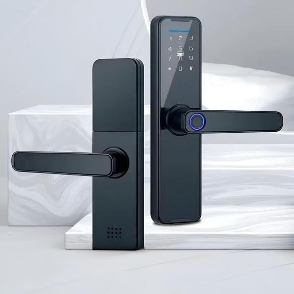Фото Товары для дома и сада Умный дверной замок с биометрией на батарейках и USB, Bluetooth, TUYA / Электронный замок с паролем
