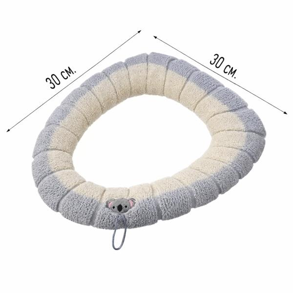 Фото Товары для дома и сада Мягкая накладка для унитаза с петлей, 30 см, Бежевый / Теплая накладка на сиденье унитаза