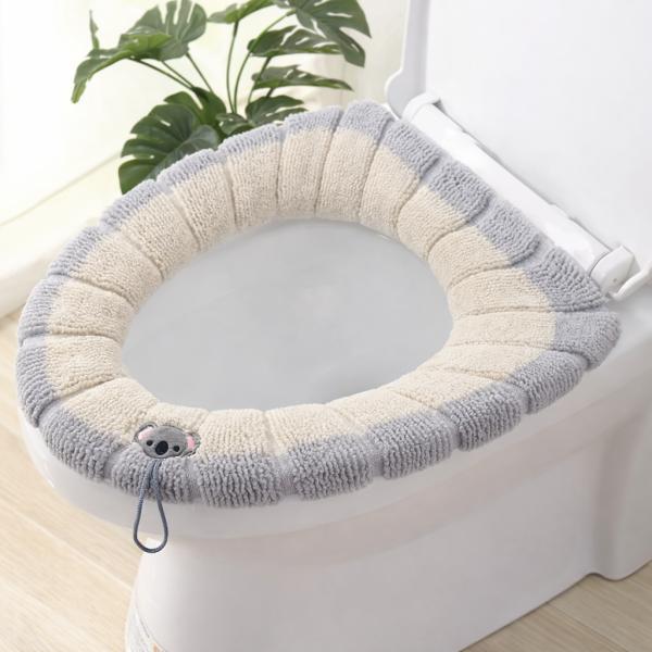 Фото Товары для дома и сада Мягкая накладка для унитаза с петлей, 30 см, Бежевый / Теплая накладка на сиденье унитаза