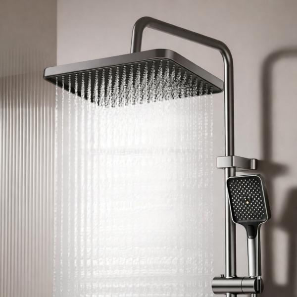 Фото Товары для дома и сада Смеситель для ванной комнаты с душевым гарнитуром Shower Set YLN16001H, черный матовый