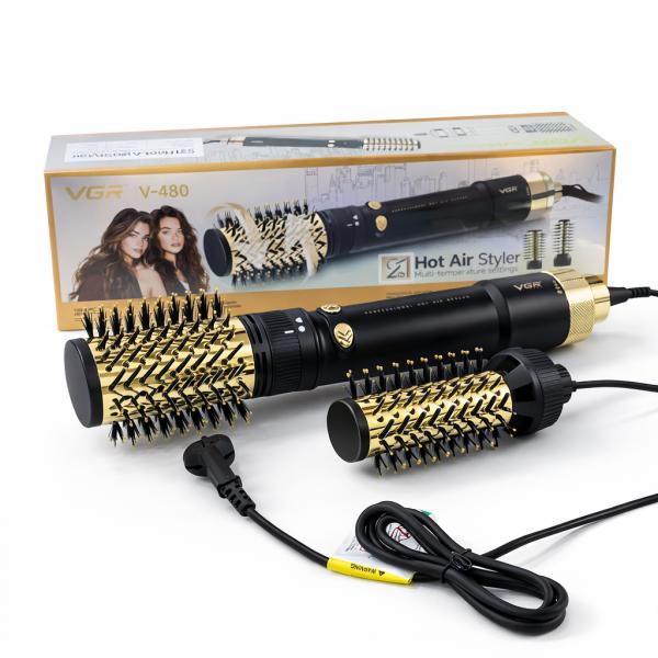 Фото Красота и здоровье Профессиональная фен-щетка стайлер VGR V-480 Black Edition (1200 Вт) — мультистайлер для объема и укладки волос с функцией ионизац
