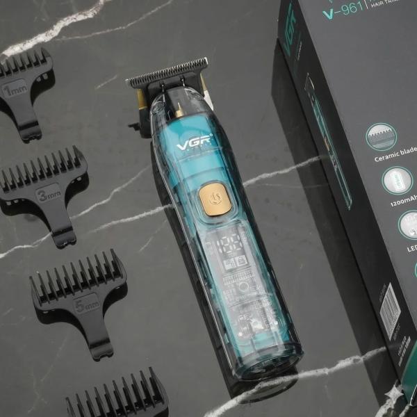 Фото Красота и здоровье Триммер VGR V-961: Аккумуляторный, для бороды и усов, с 4 сменными насадками / Мужской триммер для окантовки