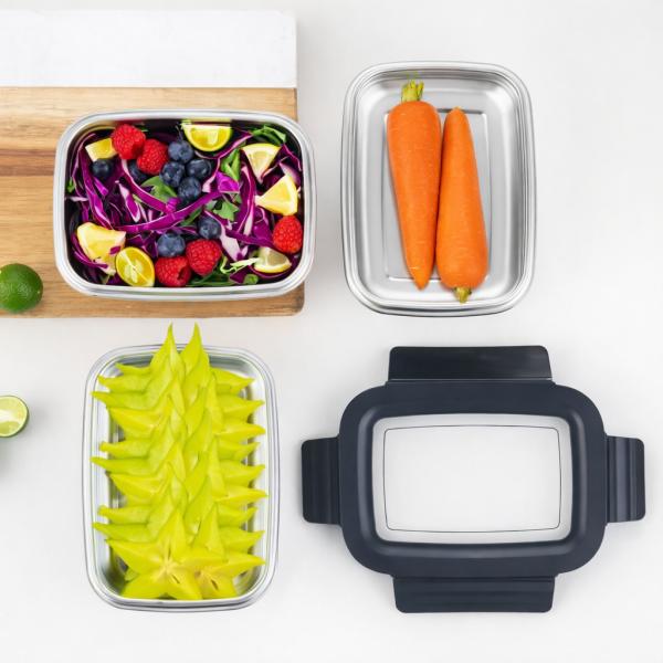 Фото Все для кухни Контейнер пищевой из нержавеющей стали 1000 мл 20687-13 серый