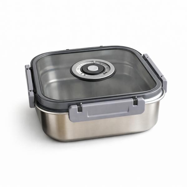 Фото Все для кухни Контейнер пищевой из нержавеющей стали с герметичной крышкой 3000 мл 20687-15 A, серый