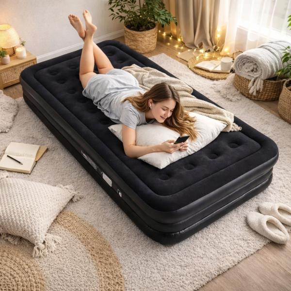 Фото Товары для дома и сада Надувной матрас-кровать LY-1128 198×100×40 см, темно-синий