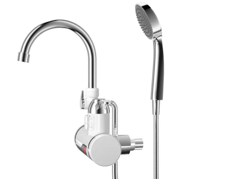 Фото Товары для дома и сада Проточный водонагреватель Delimano с LCD и душем с боковым подкллючением, 3кВт / Кран водонагреватель