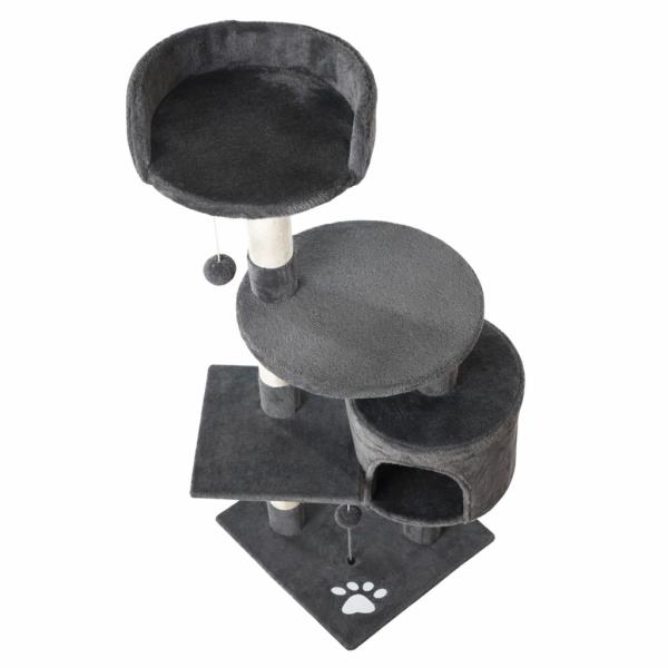 Фото Товары для животных Игровой комплекс для кошек с домиком, 116х40х40 см / Когтеточка / Кошачий игровой центр / Комплекс-дряпалка