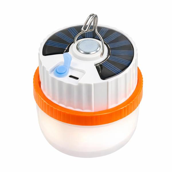 Фото Фонари, прожекторы, светильники Светодиодный кемпинговый фонарь T100 2835-30D SMD на солнечной батарее, аккумулятор Li-ion, зарядка USB Type-C