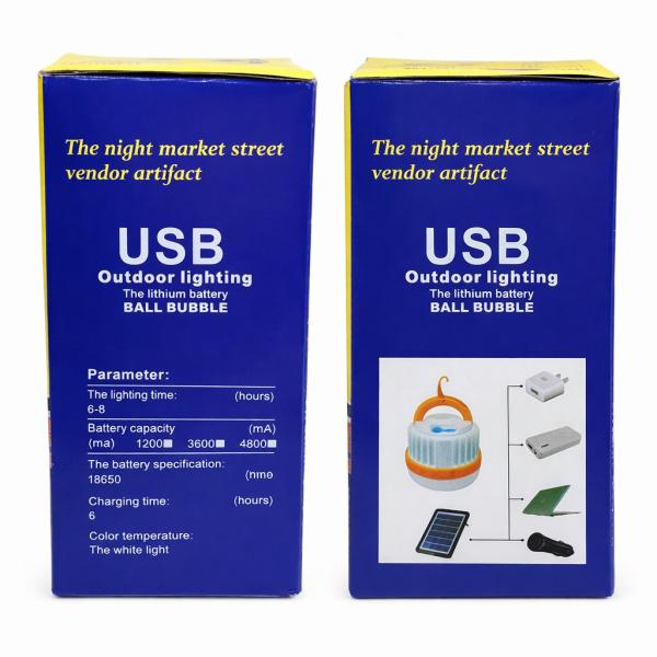 Фото Фонари, прожекторы, светильники Светодиодный кемпинговый фонарь T100 2835-30D SMD на солнечной батарее, аккумулятор Li-ion, зарядка USB Type-C