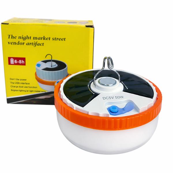 Фото Фонари, прожекторы, светильники Светодиодный кемпинговый фонарь T100 2835-30D SMD на солнечной батарее, аккумулятор Li-ion, зарядка USB Type-C