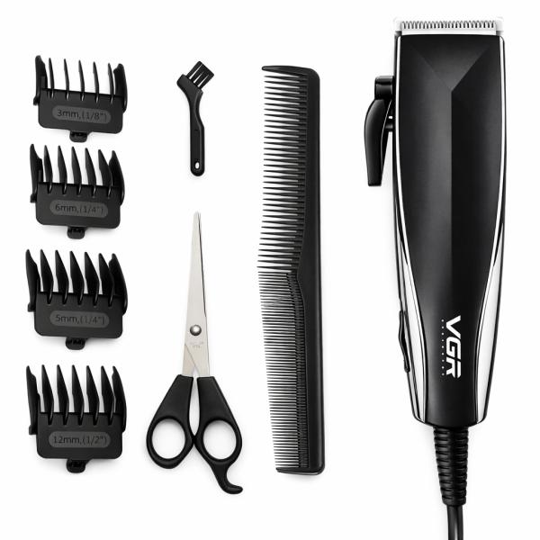 Фото Красота и здоровье Профессиональная машинка для стрижки волос + 4 насадки, VGR V-033 / Мужской триммер
