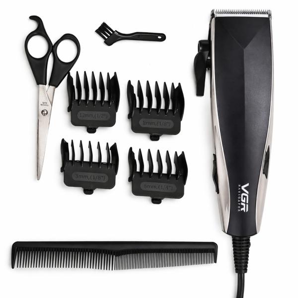 Фото Красота и здоровье Профессиональная машинка для стрижки волос + 4 насадки, VGR V-033 / Мужской триммер