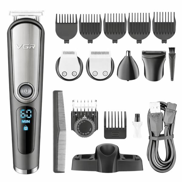 Фото Красота и здоровье Машинка для стрижки волос, носа, бороды 5в1, VGR V-105 / Беспроводной аккумуляторный триммер / Электробритва