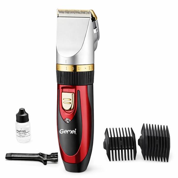 Фото Красота и здоровье Беспроводная машинка для стрижки Gemei GM-550, 2 съемных аккумулятора, регулировка длины стрижки от 0,8 мм, титановое покрытие