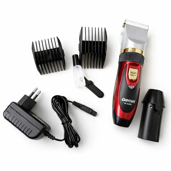 Фото Красота и здоровье Беспроводная машинка для стрижки Gemei GM-550, 2 съемных аккумулятора, регулировка длины стрижки от 0,8 мм, титановое покрытие