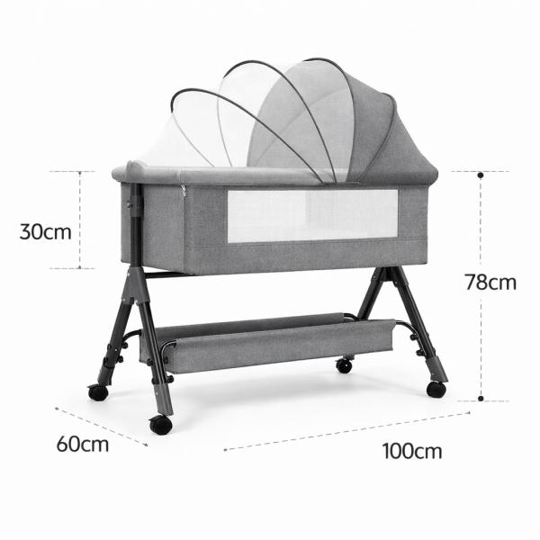 Фото Детский мир, детские товары Детская кроватка 4 в 1 с большим корзиной для хранения D929 (92×80×68 см) Трансформер для новорождённых и малышей