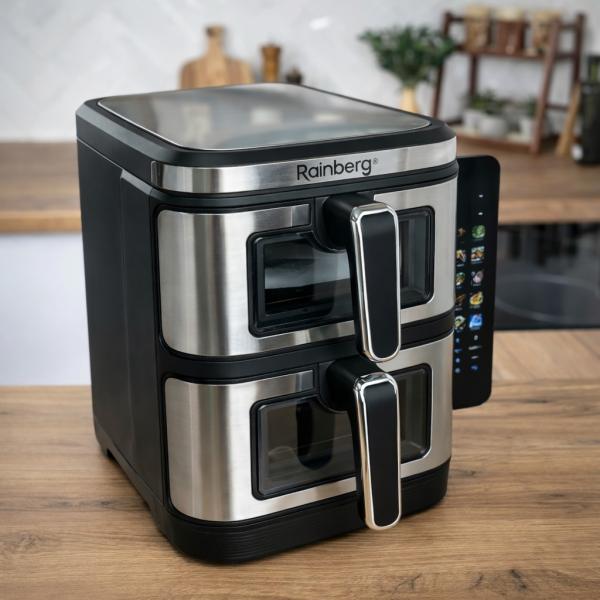 Фото Все для кухни Аэрогриль Rainberg RB 2331 4800W с двумя чашами 7,5+7,5 л сенсорное управление