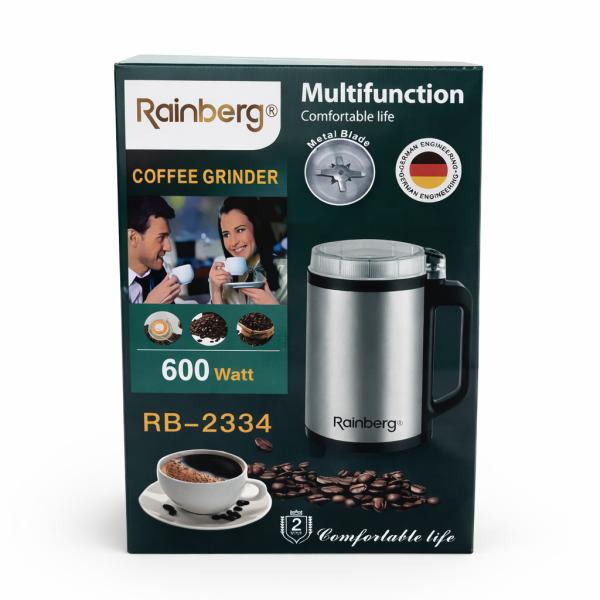 Фото Все для кухни Кофемолка Rainberg RB-2334 600 Вт для быстрого и равномерного помола кофе и специй
