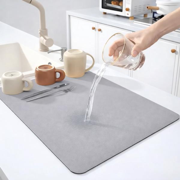 Фото Все для кухни Коврик для сушки посуды антискользящий 30×30 см, влаговпитывающий и абсорбирующий, настольный кухонный коврик из полипропилена, се