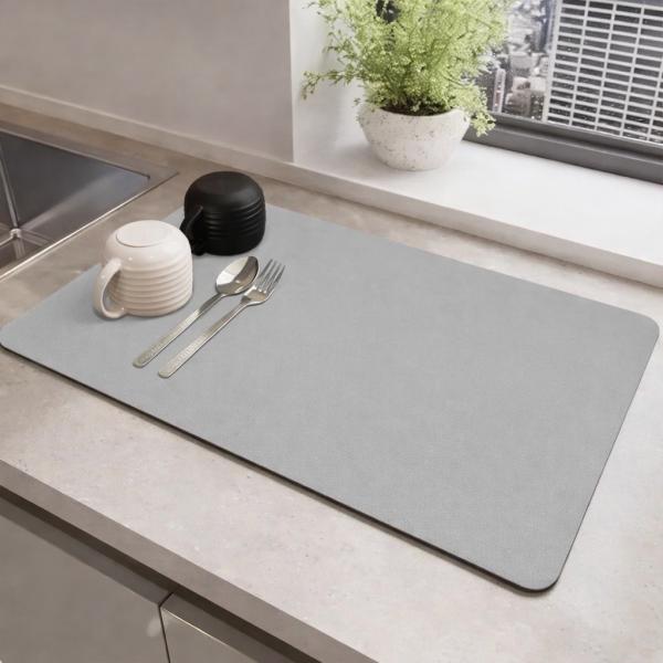 Фото Все для кухни Коврик для сушки посуды антискользящий 30×30 см, влаговпитывающий и абсорбирующий, настольный кухонный коврик из полипропилена, се