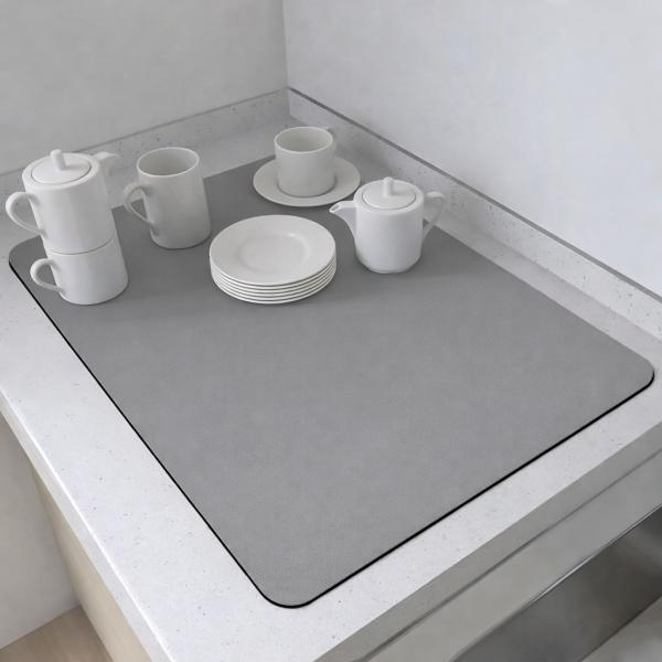 Фото Все для кухни Коврик для сушки посуды антискользящий 30×30 см, влаговпитывающий и абсорбирующий, настольный кухонный коврик из полипропилена, се