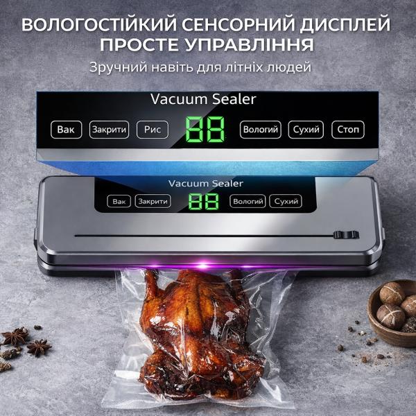 Фото Все для кухни Вакуумный упаковщик сухих/влажных продуктов с УФ-стерилизацией в режиме Sous Vide + Упаковочные мешки