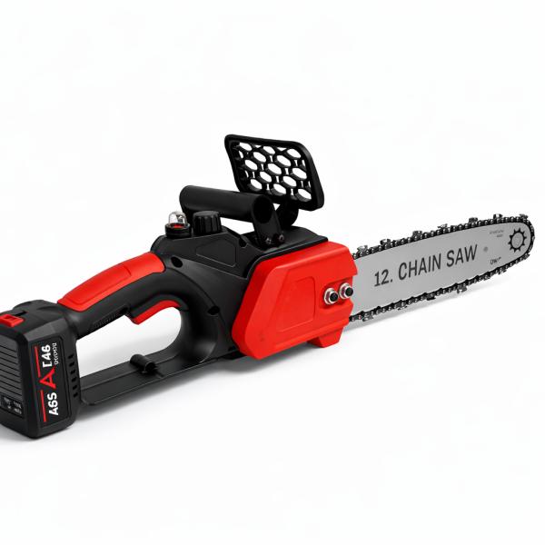 Фото Автотовары, электроинструмент, ручной инструмент Аккумуляторная цепная пила 12″, с шиной 12 дюймов, 2 аккумулятора 48V Li-ion, в пластиковом кейсе