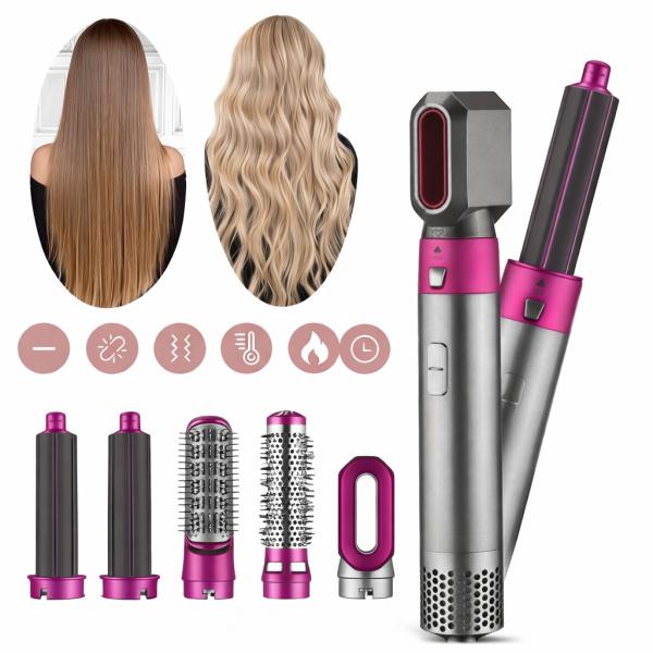 Фото Красота и здоровье Стайлер для укладки волос Hot Air Styler 5в1 с эффектом Коанда, 1000 Вт, 5 насадок, с кейсом