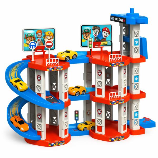 Фото Детский мир, детские товары Игровой трек-паркинг Children’s Rail Car MH2004 «Щенячий патруль», 75 деталей, 3 машинки в комплекте, многоуровневая парковка