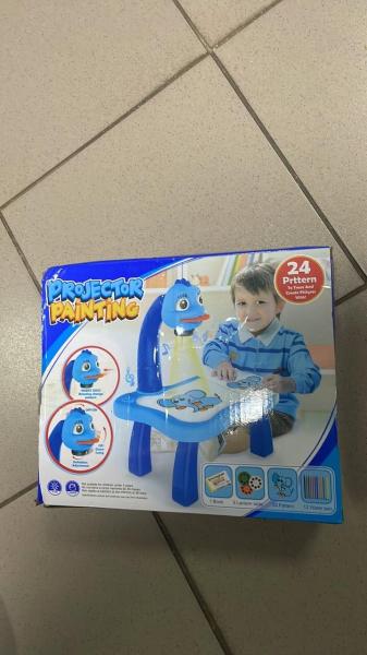 Фото  УЦЕНКА! Детский столик проектор для рисования Projector Painting набор с проектором, фломастеры Синий (Плохая упаковка 3429)