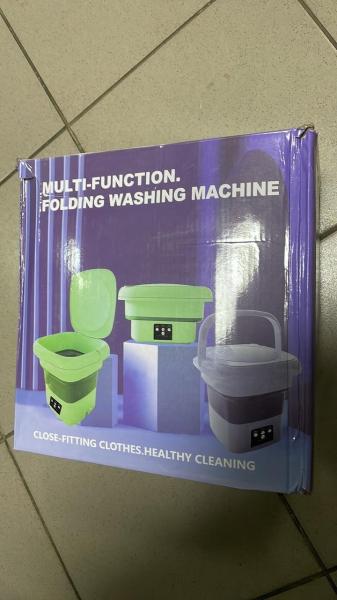 Фото  УЦЕНКА! Портативная складная стиральная машина Mini Folding Washing Machine 11 л, с функцией отжима (плохая упаковка 3420)